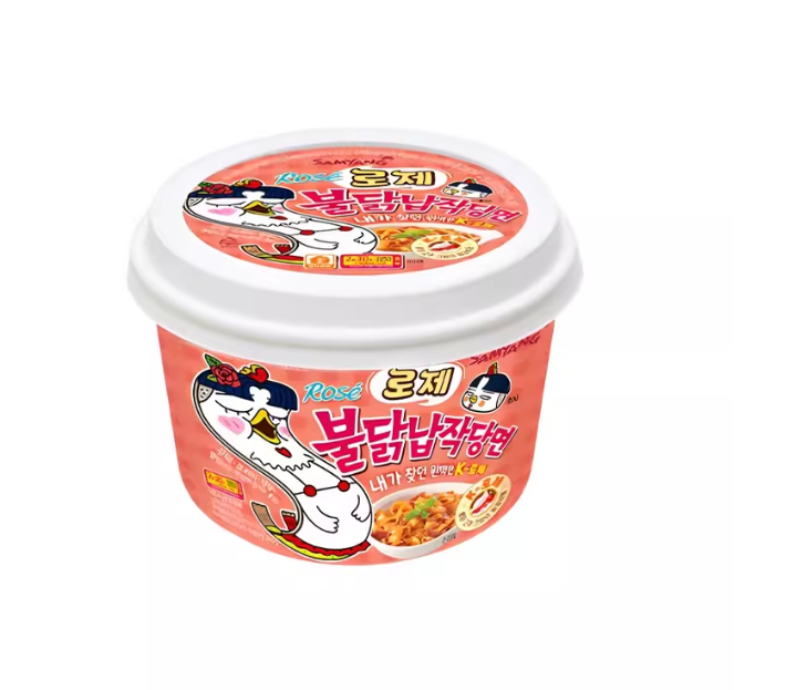  Buldak Rosé Artificial Spicy Chicken Flavor Hot Sauce Wide Glass Noodle