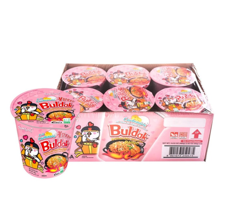Buldak Artificial Spicy Chicken Flavor Ramen Carbonara (Cup) 
