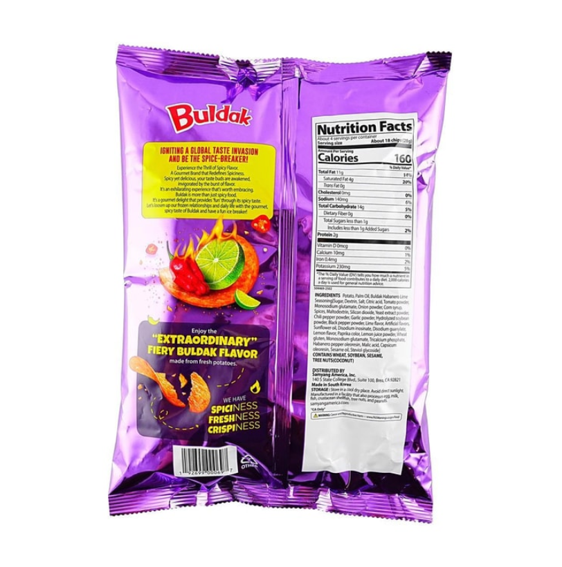 Buldak Potato Chips Habanero Lime Flavor
