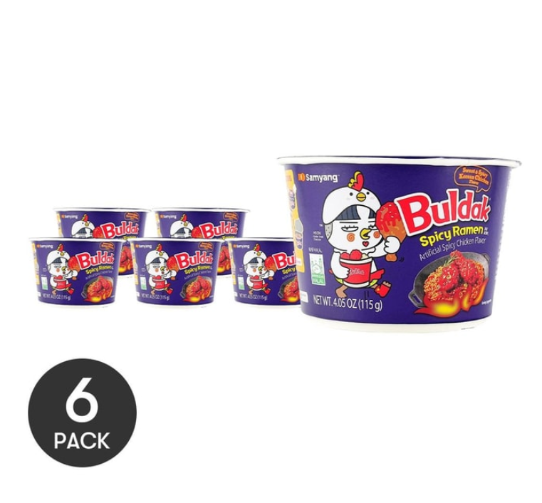 Buldak Artificial Spicy Chicken Flavor Ramen Sweet&Spicy Korean Chicken Flavor (6 Big Bowls)
